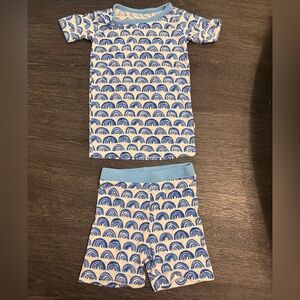 Little Sleepies Blue Rainbow Short Sleeve and Shorts Two Piece Bamboo PJ Set 2T